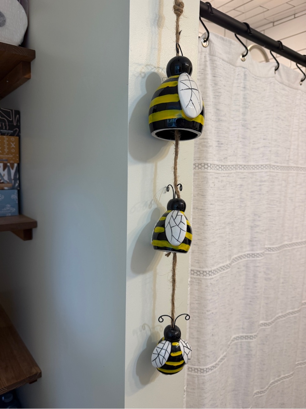 Bee Hanging Wall Decor - Yellow and Black Ceramic Ornament